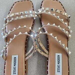 Steve Madden Brown Sandals with Silver Studs